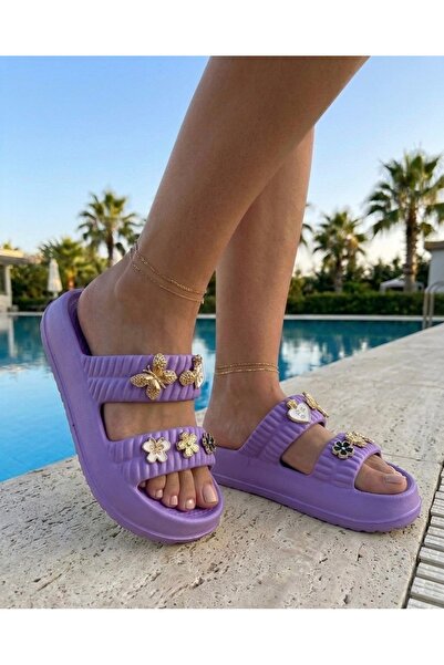 Ayhan Kundura شبشب شاطئ نسائي مريح مرصّع بالأحجار ديلي شبشب