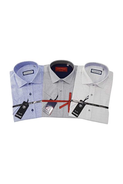 Louis Fabel 3-Piece Slim Fit Men's Short Sleeve Shirt Set – Size m