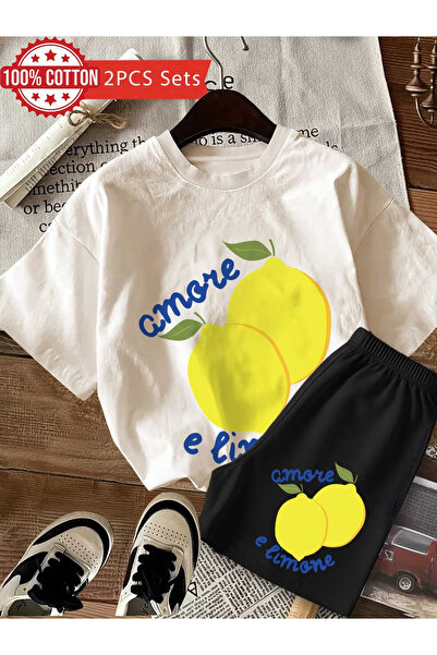 Flow touch Li̇meon B Printed O Oversized Shorts Set