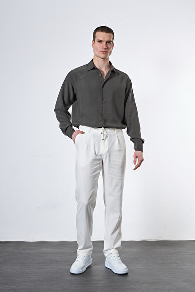 Mesfeno Elastic Waist Baggy Linen Trousers