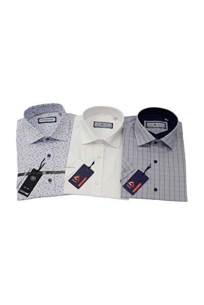 Louis Fabel 3-Piece Slim Fit Men's Short Sleeve Shirt Set – Size m