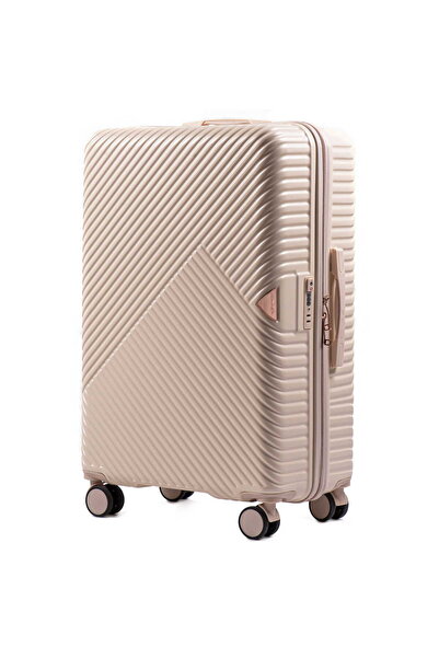 WINGS BRAND Valiză rigidă mare WINGS DOVE de 28", ABS auriu-roz, sigură și el...