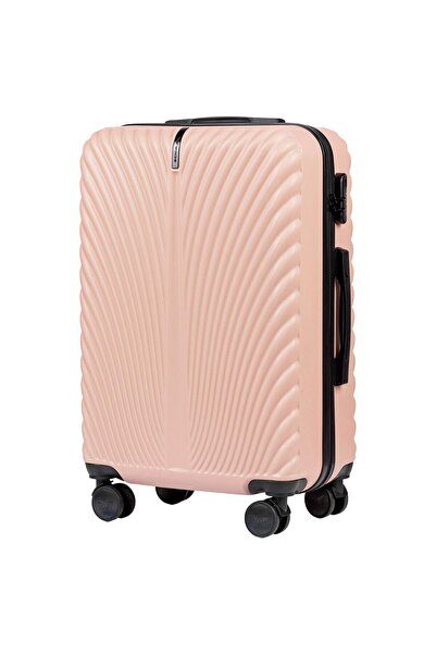 WINGS BRAND Wings SWAN 24" Medium Suitcase Pink, 4 Wheels, ABS+, Combo Lock