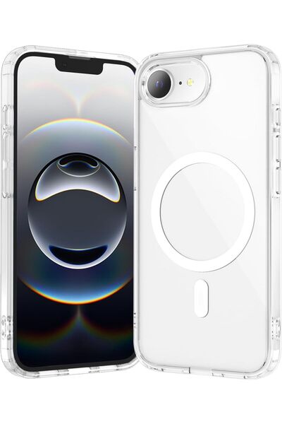 Powerfox iPhone 17E Compatible Hard Transparent Phone Case with Real Magsafe ...