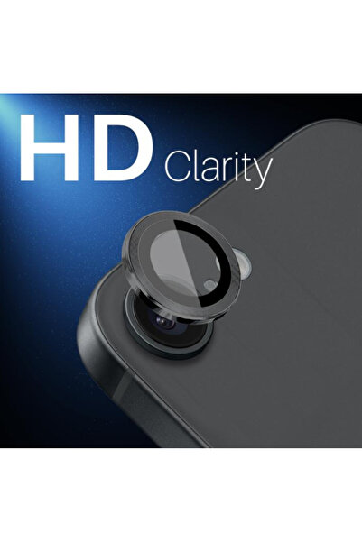 Powerfox iPhone 17E / 16E Compatible Silver Aluminum Alloy Tempered Glass Camera Lens Protector