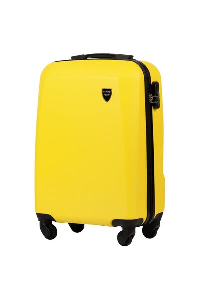 WINGS BRAND Wings Plover 20" Yellow Cabin Suitcase - ABS, Lock & Spinner Wheels