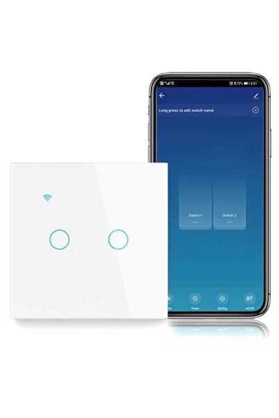 SimpluAcasa ClassLights White Double Touch Smart Switch, WiFi 2.4GHz, Tuya/Sm...