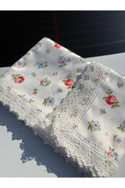 BHT 140x170 Raşel Leke Tutmaz Güpürlü Sofra Bezi Lila Kırçiçeği