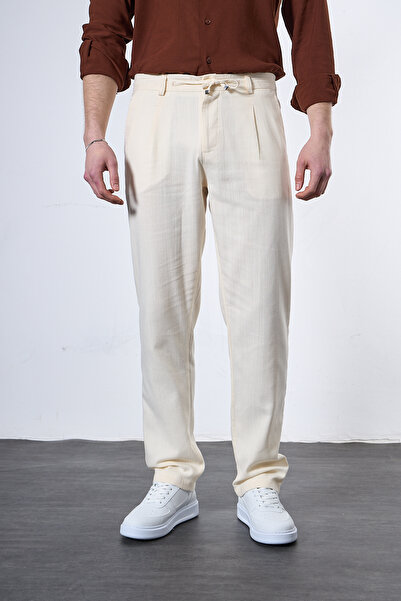 Mesfeno Elastic Waist Baggy Linen Trousers