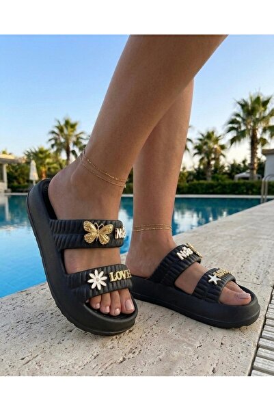 Ayhan Kundura شبشب شاطئ نسائي مريح مرصّع بالأحجار ديلي شبشب