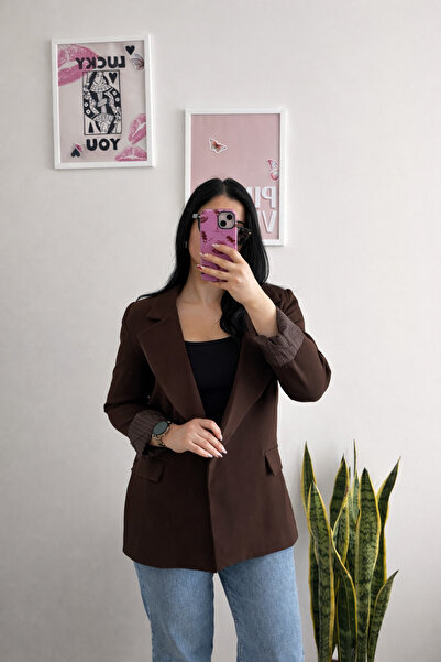 ROSYPOSY ACI KAHVE BLAZER CEKET