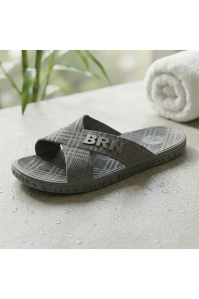 AYLASYA Byron Çapraz Bantlı Kaydırmaz Taban Kalın Banyo, Tuvalet ve Havuz Ter...