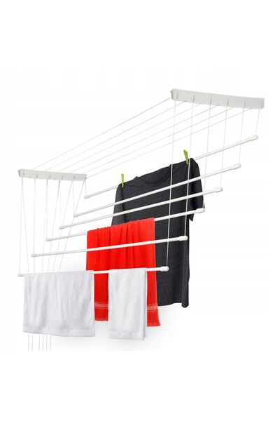 KADAX Bathroom Ceiling-Mounted Clothes Dryer 6 Bars 160cm Durable Solid