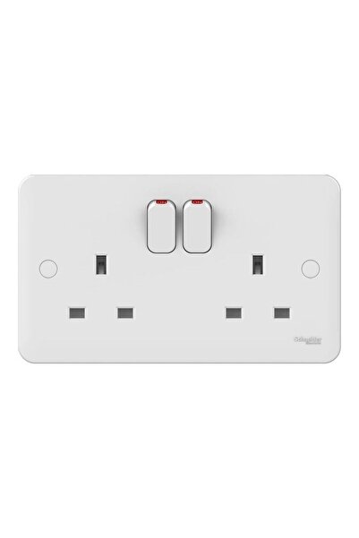 SCHNEIDER Switch Socket Lacey UK Standard 13 Amp White