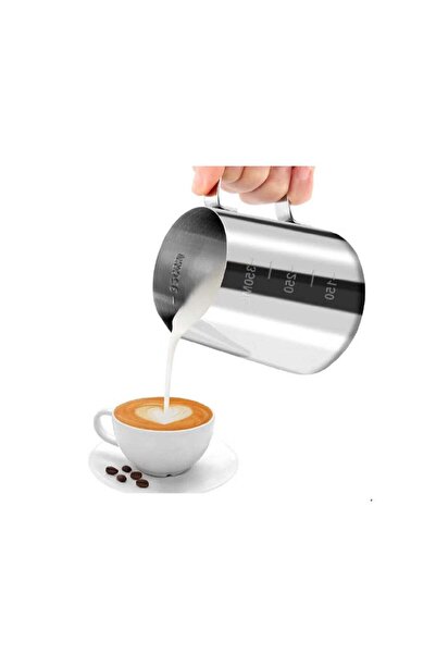 Generic Silver Milk Frothing Coffee Jug 350ml