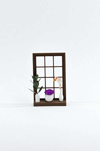 ChillOutlet Furniture decoration Window with flowers 12 x 8 cm
