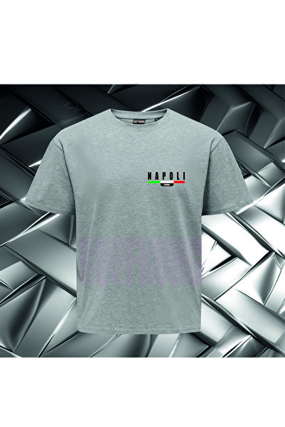 HOFFNUNG Unisex Short Sleeve Round Neck Napoli Hoffning Printed Solid Color t...