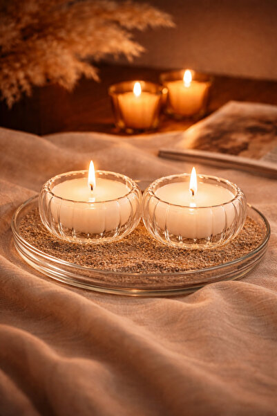 Luviahome 2’li Premium Cam Naturel Mum