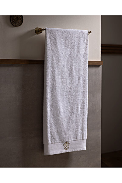 Madame Coco Maor 100% Cotton Embroidered Bath Towel - White/Gold - 80X160 cm