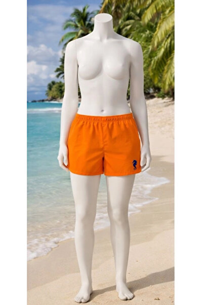 Dopomare 2453 Μονόχρωμο Γυναικείο σορτς κολύμβησης-νέον πορτοκαλί