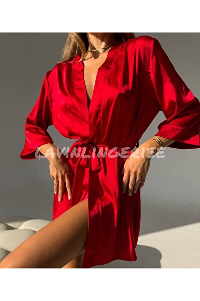 Lavinlingeriee Lavi̇n Satin Dressing Gown (Dowery, Engagement, Trunk)