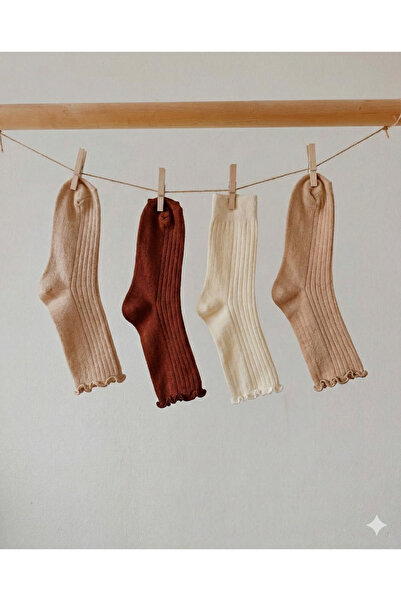 TGSocks 4-Piece Set of Ruffle Detail Women's Socks – Soft Cotton-Piece Casual...