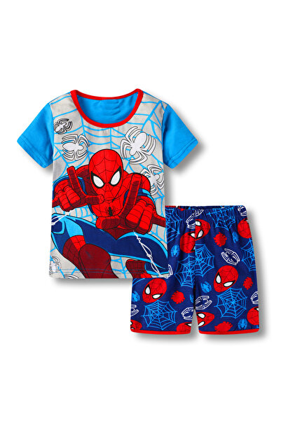 Bidani -Boys Night Pajama Set–Short Sleeve Cotton Blend Sleepwear, Red & Blue...