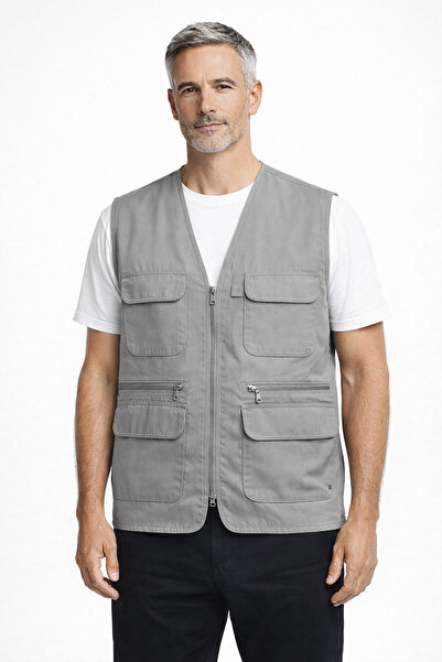 BURSPA Comfortable Cut Multi Pocketed Cotton Pack Classic Men's Dad Vest