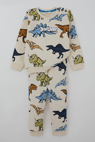 Breeze Boys' Tracksuit Set Roaring Powerful Dinosaurs Patterned 1.5-5 Years, ...