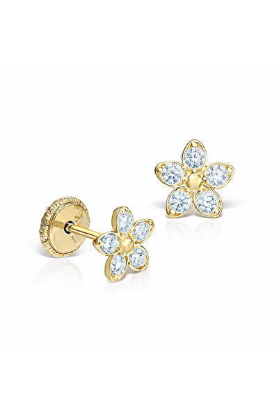 MOSV Children's Earrings, 14 KT Gold, Safety Closure