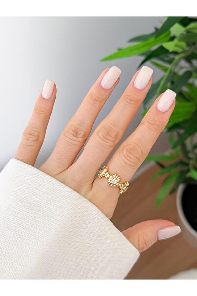 Venus Design Steel Stone Sun Ring (Adjustable)