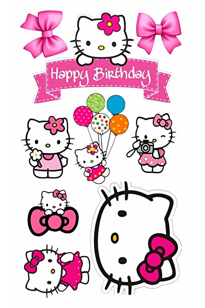 telaşe memuru Hello Kitty Yenilebilir Pasta Süsü - Hello Kityli Pasta Resmi B...