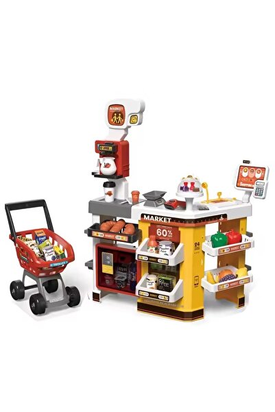 kizu Supermarket Set for Kids with Cart and Accessories - Educational Interac...