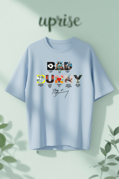 Vordevia Bad Bunny Printed Cotton Lu Oversized t Shirt