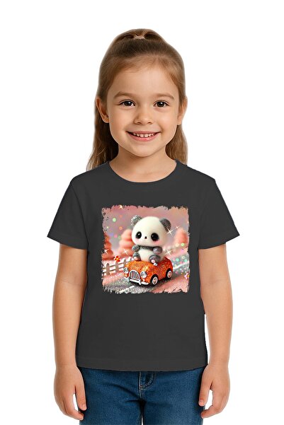 SEDİRLİ Tricou unisex pentru copii Teddy Bear Panda cu imprimeu bumbac bucăți...