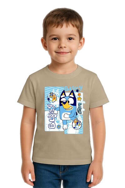 SEDİRLİ تي شيرت للأطفال من الجنسين من Bluey مطبوع مصنوع من قماش قطني ممشط قطن...