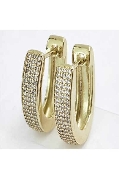 Milena 14k Gold Plated Earrings in Two Layers, Hypoallergenic, - Size 3cm