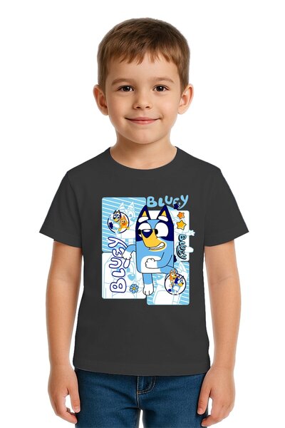 SEDİRLİ Tricou pentru copii Unisex Bluey cu imprimeu bumbac bucăți din bumbac...
