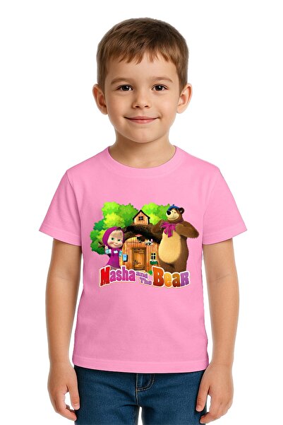 SEDİRLİ Unisex Masha the Bear με τύπωμα Παιδικό μπλουζάκι από χτενισμένο βαμβ...