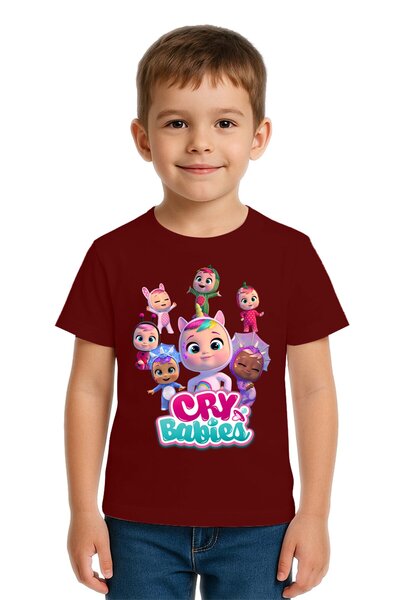 SEDİRLİ Tricou unisex Cry Babies cu imprimeu pentru copii, bumbac bucăți, bum...