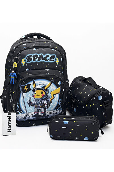 Harmela Character Patterned First School Bag 3-Piece Set Backpack Primary Sch...