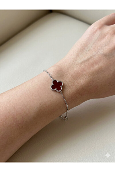 ANGELSS JEWELLERY سوار فان كليف موديل تيك يونكا باللون الأحمر الفضي (سوار يون...