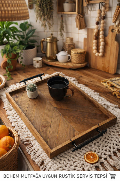 woodalbuba Wooden Kitchen Presentation Tray Decorative