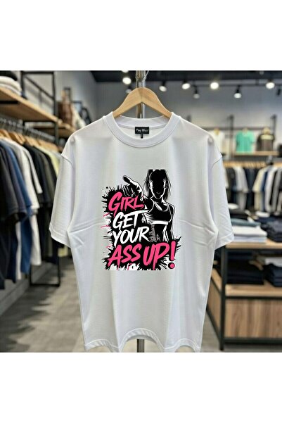 playwear Μπλουζάκι Girl Get Your Ass Up με στάμπα, 100% βαμβακερό, oversized,...