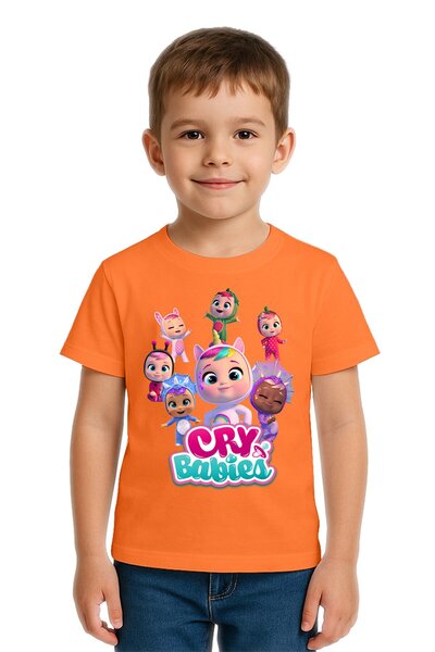 SEDİRLİ Tricou unisex Cry Babies cu imprimeu pentru copii, bumbac bucăți, bum...