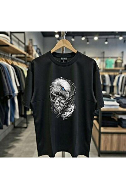 playwear Tricou cu imprimeu Blue Eyed Eagle, 100% bumbac, oversize, croială l...