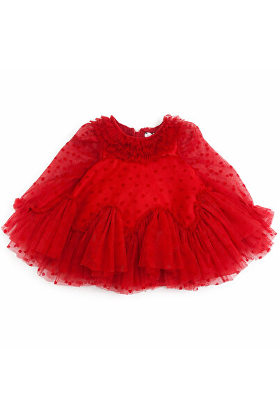 Pamina فستان للفتيات الصغيرات بتنورة كتف مكشكشة ومنقطة مكون من تول قطع باللون...