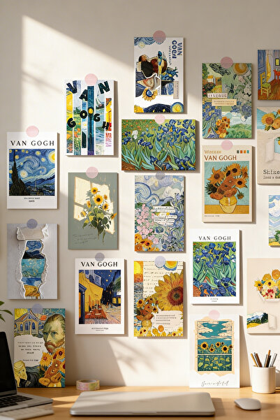 Modern Aesthetic Poster Set Van Gogh 30 Pieces Frameless - Thick Coated Paper