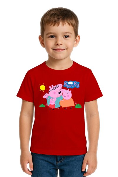 SEDİRLİ Tricou unisex Peppa Pig cu imprimeu pentru copii, bumbac bucăți din b...