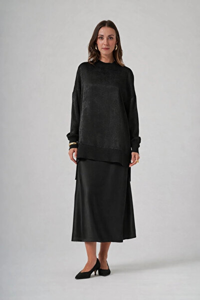 Nuss 3013 Jacquard Detail Tunic - Black